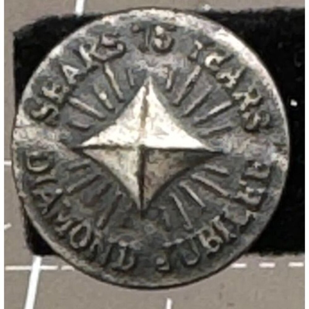 Sears 75 Years Diamond Jubilee Gun Metal Commemorative Lapel Pin